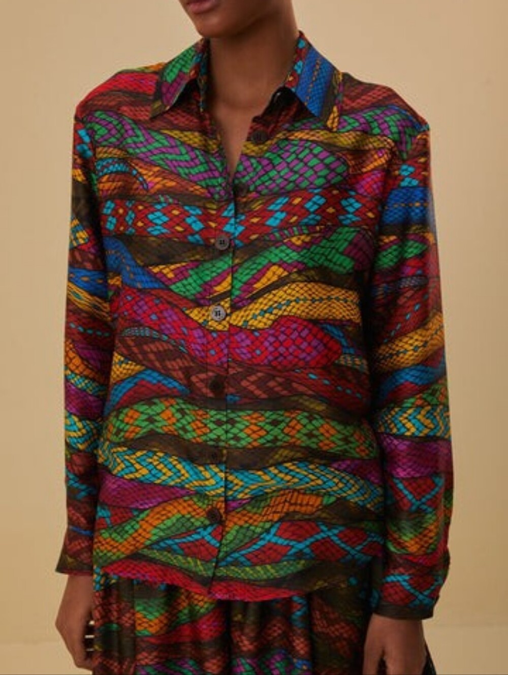 Farm Rio Multicolor Mirage Snake print button up Shirt